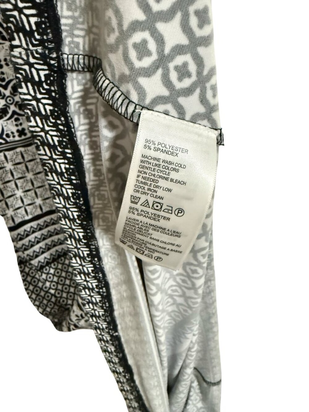 Tommy Bahama Maxi Dress XS Black White Geometric Print Liquid Knit Slinky Scoop - Picture 7 of 7